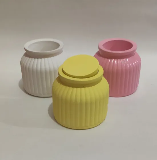 Гіпсове кашпо з пробкою для стильного декору