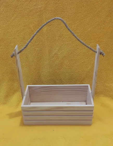 Дерев'яне кашпо 25*13*9 см,висота ручки 25 см