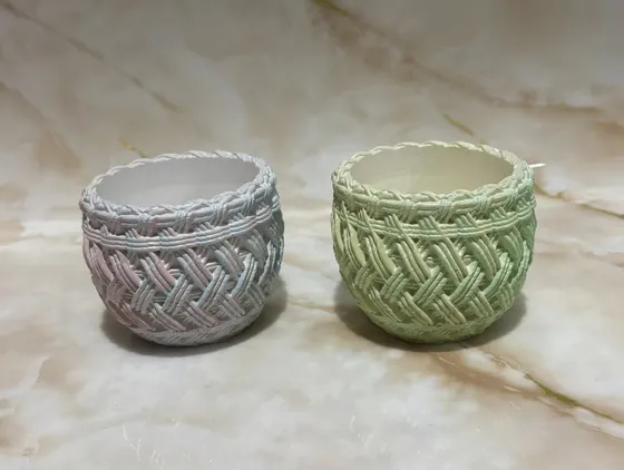 Гіпсові кашпо з плетеним дизайном