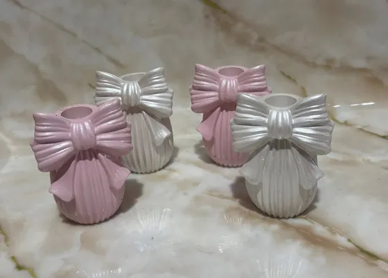 Гіпсові кашпо з бантом - стильний декор для інтер'єру