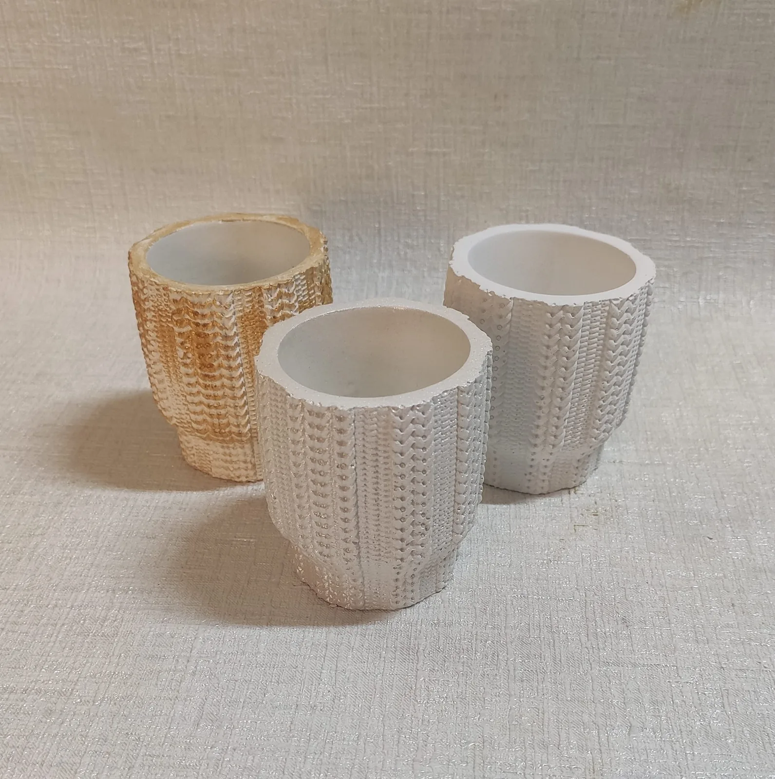 Гіпсове кашпо в'язаний стаканчик