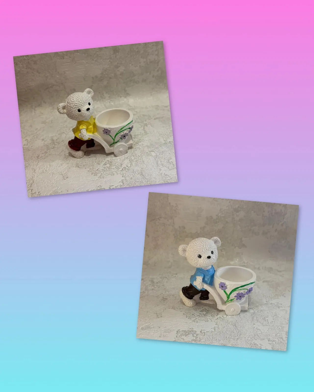 Гіпсове кашпо ведмедик