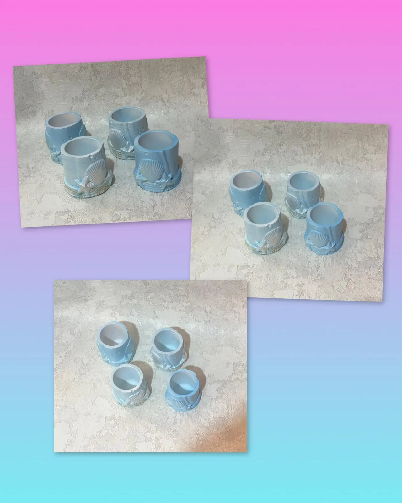 Гіпсові кашпо з морським дизайном