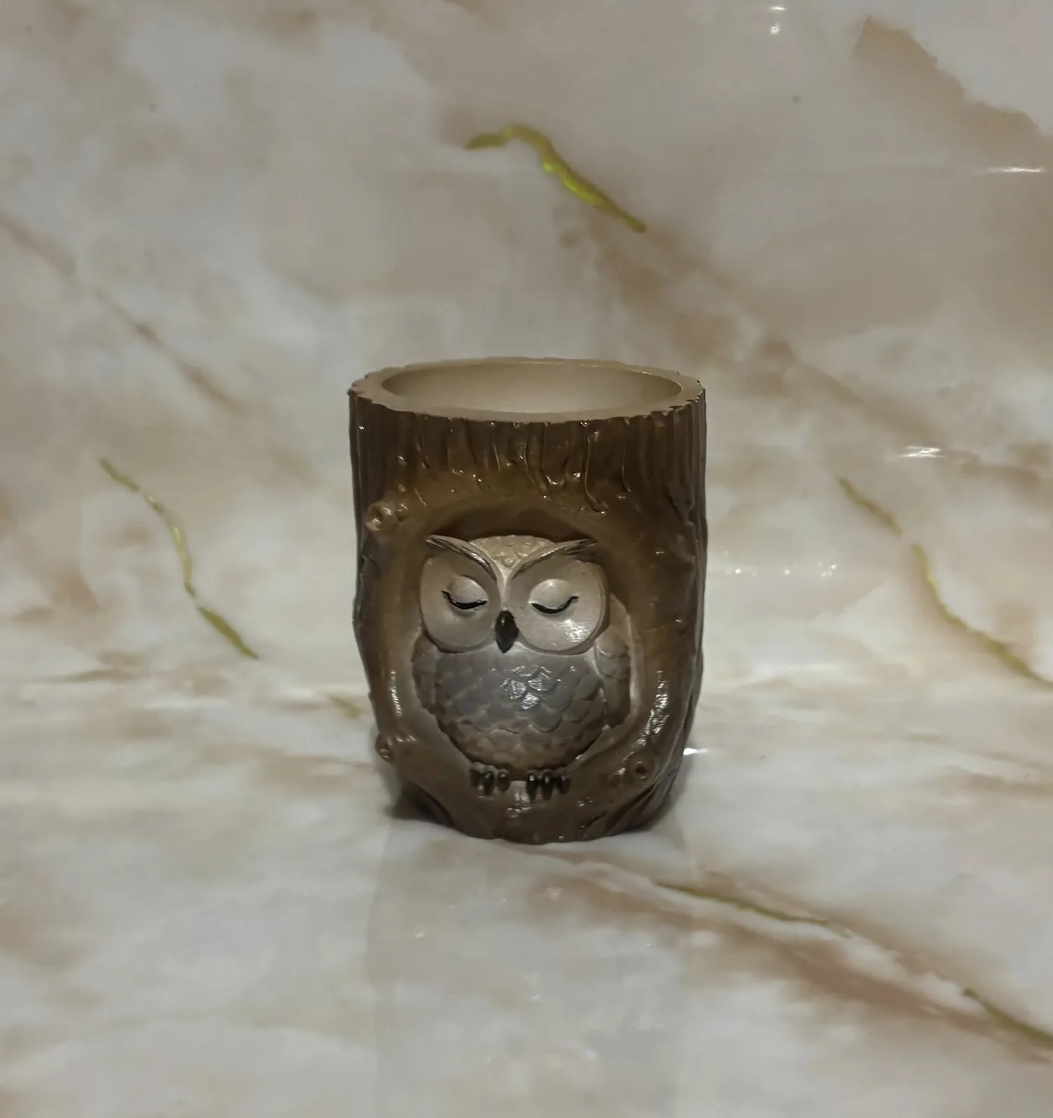 Гіпсове кашпо з совою